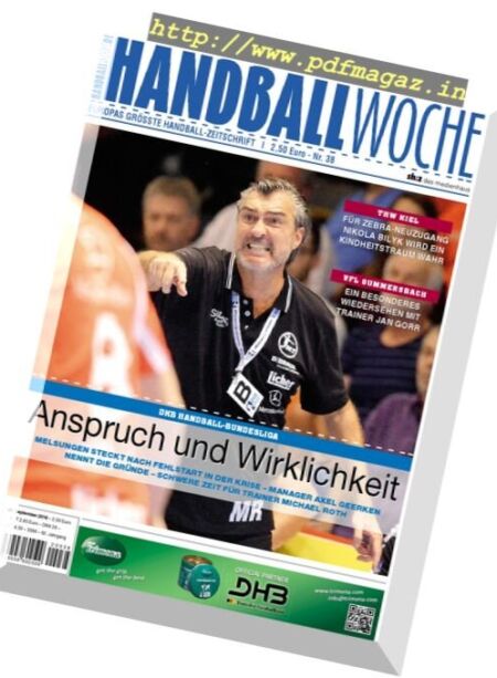 Handballwoche – 20 September 2016 Cover