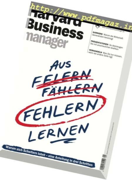 Harvard Business Manager – September 2016 Cover