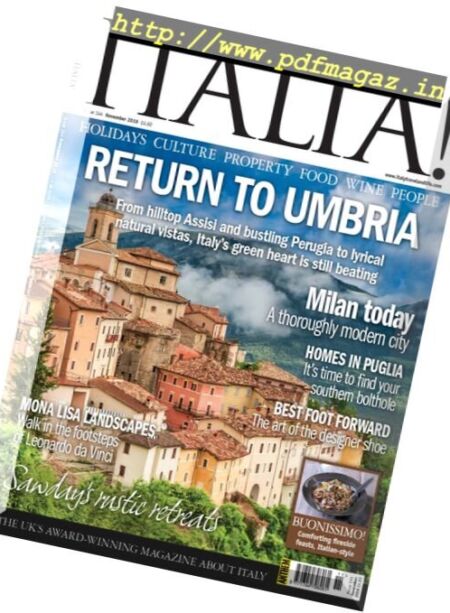 Italia! Magazine – November 2016 Cover