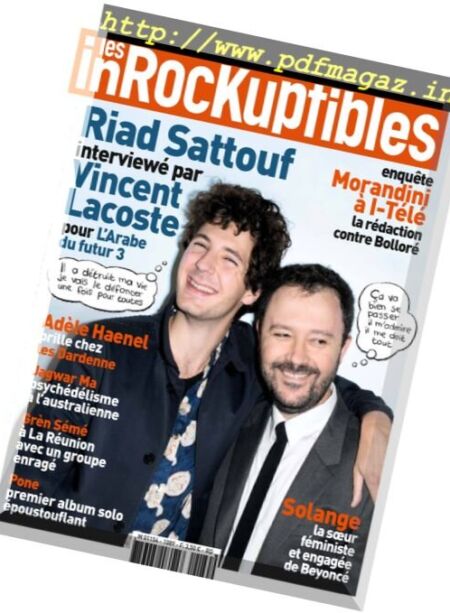 Les Inrockuptibles – 12 au 18 Octobre 2016 Cover