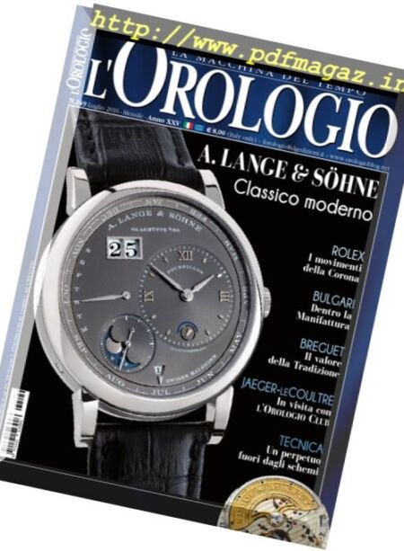 l’Orologio – Luglio 2016 Cover