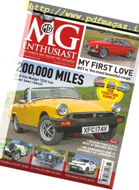 MG Enthusiast – November 2016 Cover