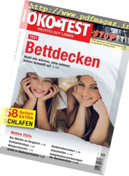 Okotest – September 2016 Cover