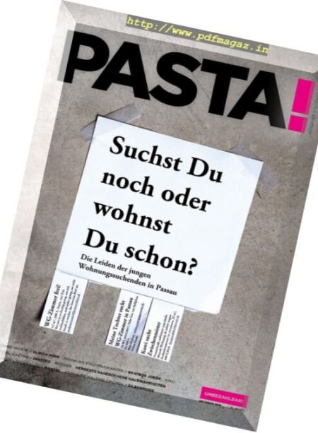 PASTA! – Oktober 2016 Cover