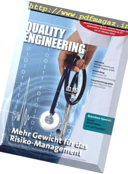 Quality Engineering – Nr.3, 2016 Cover