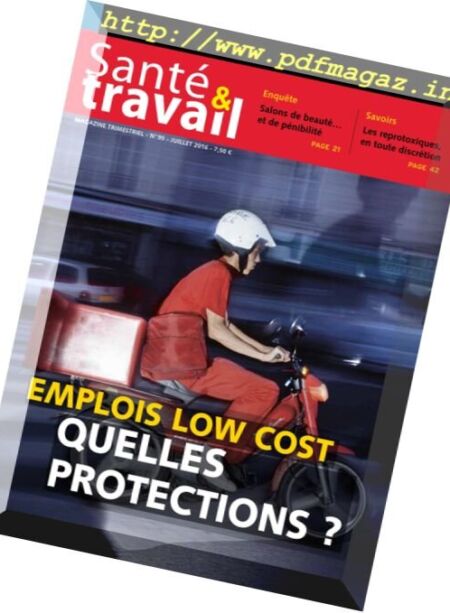 Sante et Travail – Juillet 2016 Cover