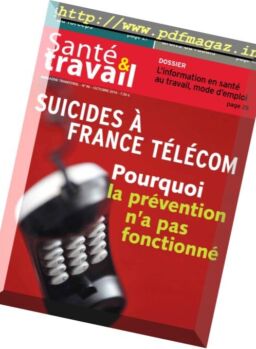 Sante et Travail – Octobre 2016