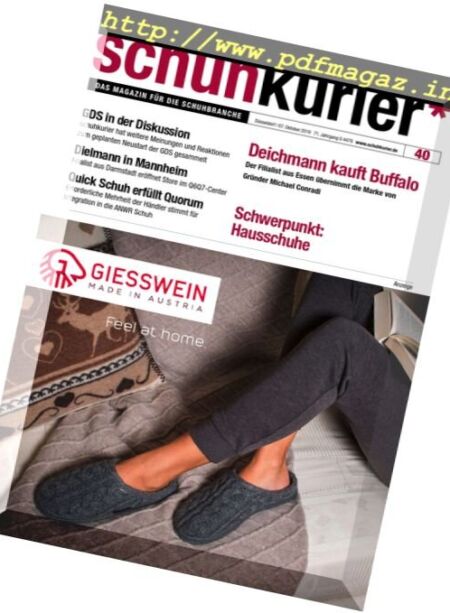Schuhkurier – 7 Oktober 2016 Cover