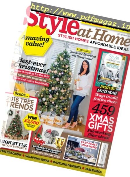 Style at Home UK – December 2016 Cover