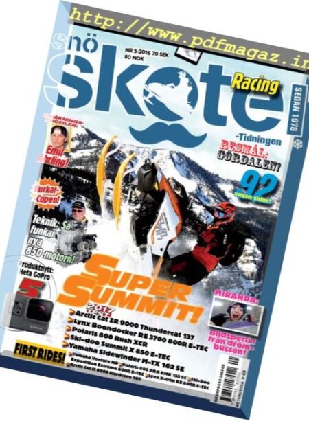 Tidningen Snoskoter Magazine – Nr.5 2016 Cover