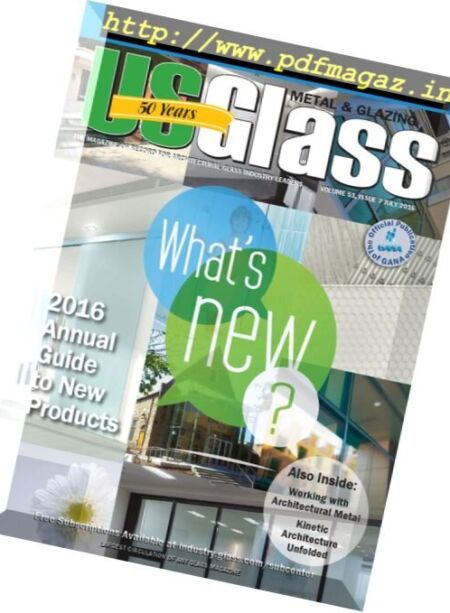 USGlass – July 2016 Cover