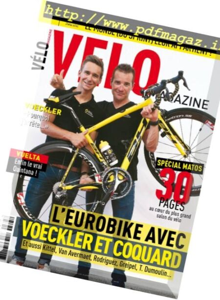 Velo Magazine – Octobre 2016 Cover