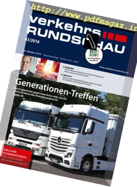 Verkehrs Rundschau – Nr.43, 2016 Cover