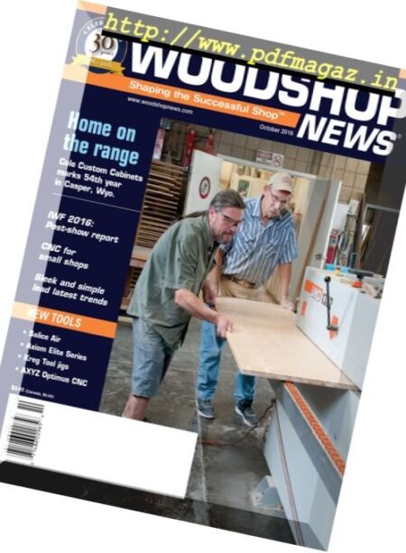 Woodshop News – October 2016 Cover