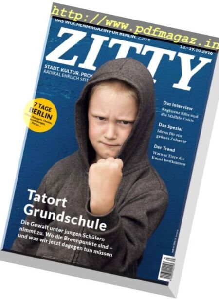 Zitty – 13 Oktober 2016 Cover