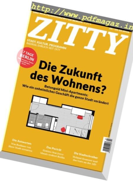 Zitty – 20 Oktober 2016 Cover