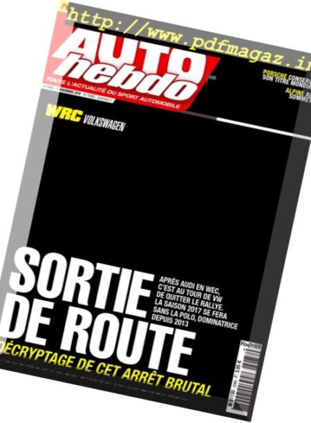 Auto Hebdo – 9 Novembre 2016 Cover