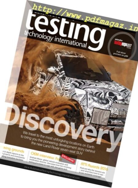 Automotive Testing Technology International – November 2016 Cover