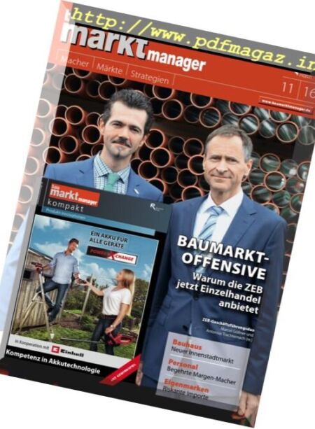 Bau Markt Manager – November 2016 Cover