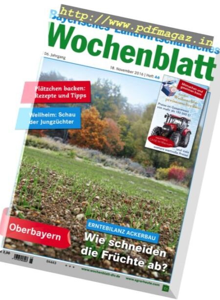 Bayerisches Landwirtschaftliches Wochenblatt – 18 November 2016 Cover
