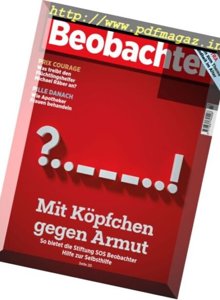 Beobachter – 11 November 2016 Cover