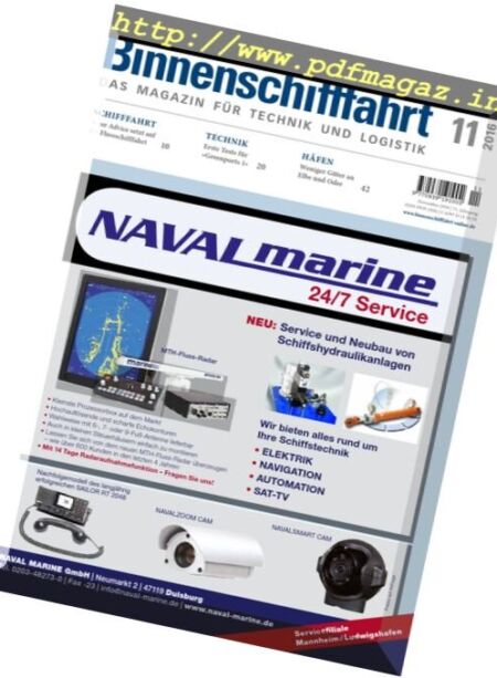 Binnenschifffahrt – November 2016 Cover