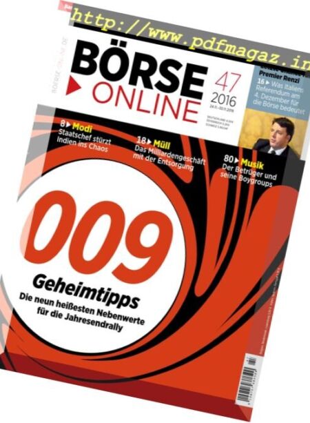 Borse Online – 24 November 2016 Cover