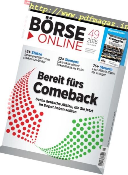 Borse Online – 8 Dezember 2016 Cover