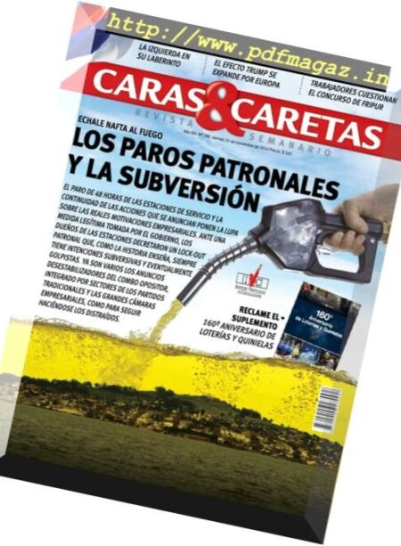 Caras & Caretas – 25 Noviembre 2016 Cover
