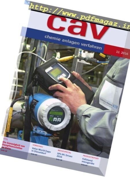CAV Chemie Anlagen Verfahren – Nr.11, 2016 Cover