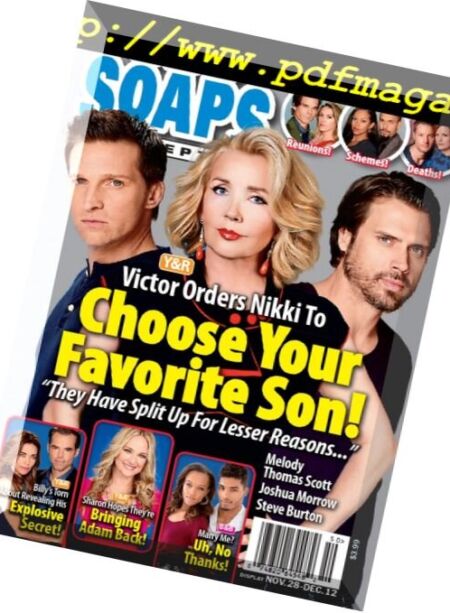 CBS Soaps In Depth – 12 December 2016 Cover
