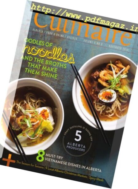Culinaire Magazine – November 2016 Cover