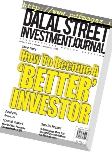 Dalal Street Investment Journal – 27 November 2016 Cover