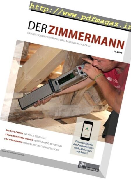 Der Zimmermann – Nr.11, 2016 Cover