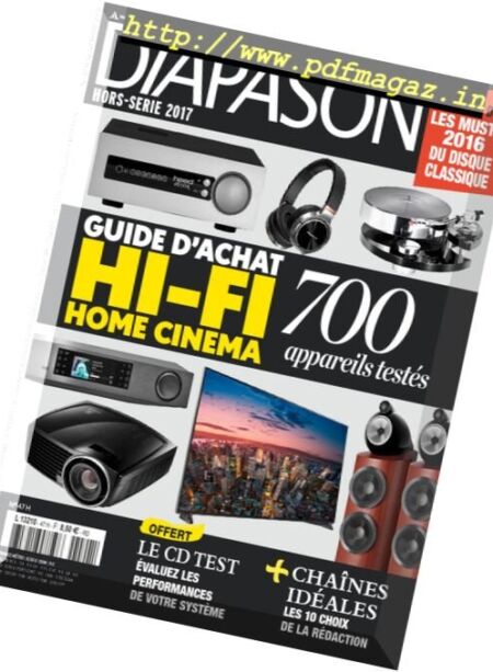 Diapason – Hors-Serie – Novembre 2016 Cover
