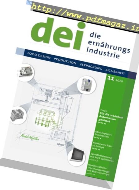 Die Ernahrungs Industrie – Nr.11, 2016 Cover