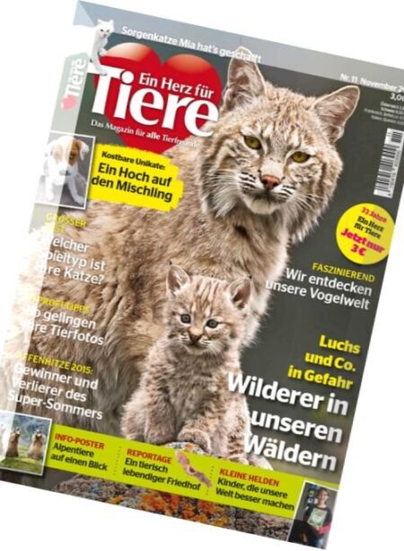 Ein Herz fur Tiere – November 2015 Cover