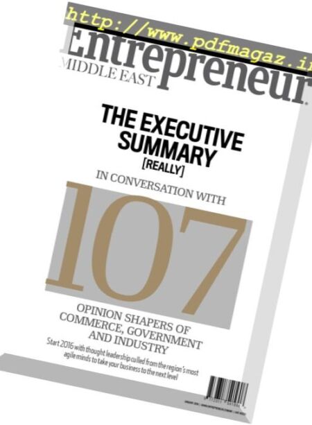 Entrepreneur Middle East – January 2016 Cover