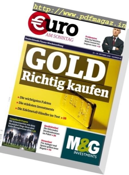 Euro am Sonntag – 22 Oktober 2016 Cover
