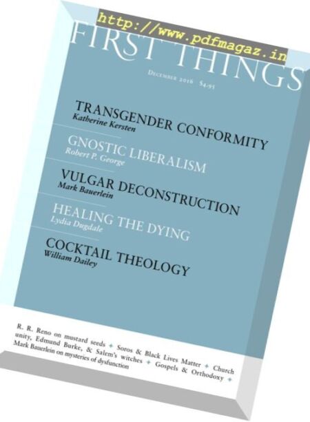 First Things – December 2016 Cover