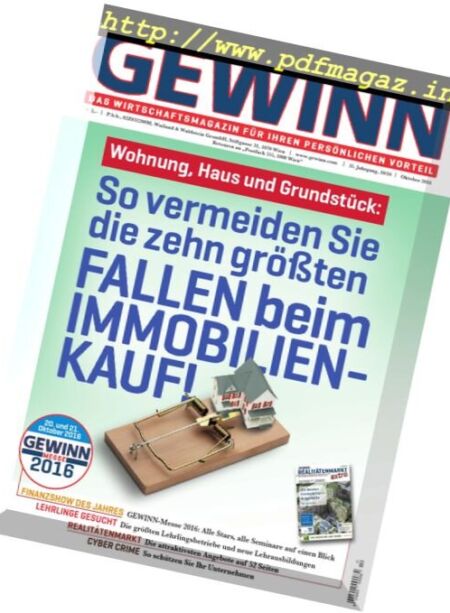 Gewinn – Oktober 2016 Cover