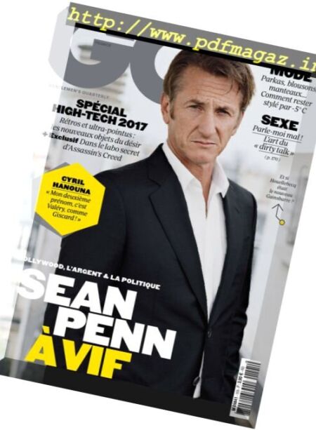 GQ France – Decembre 2016 Cover