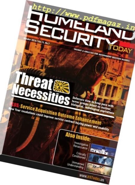 Homeland Security Today – October 2016 Cover