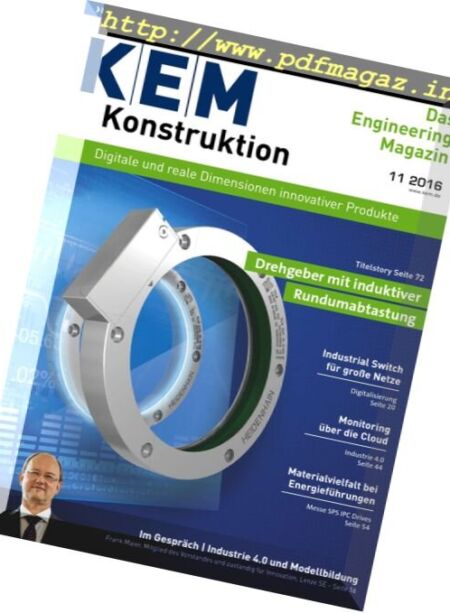Konstruktion Entwicklung Management – Nr.11, 2016 Cover
