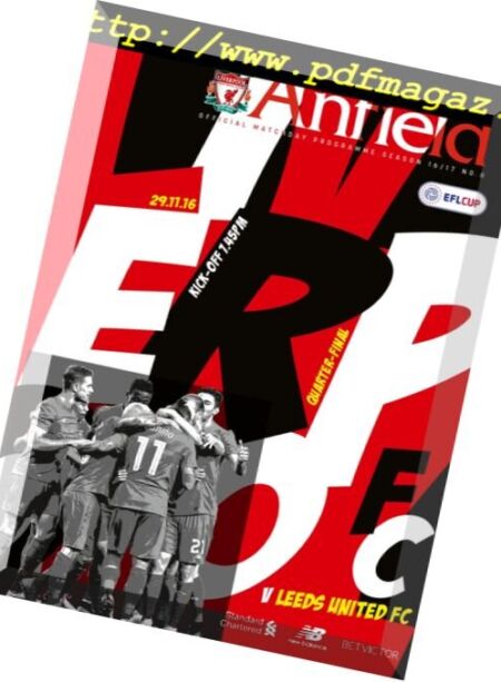 Liverpool FC vs Leeds United FC – 29 November 2016 Cover