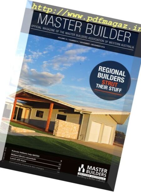 Master Builders Western Australia – November-December 2016 Cover