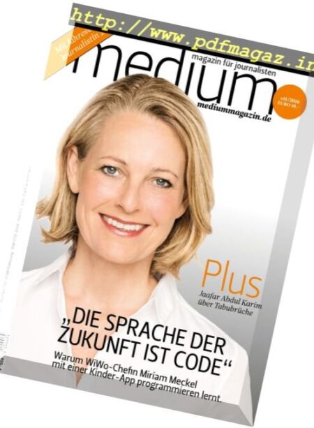 Medium Magazin – November 2016 Cover