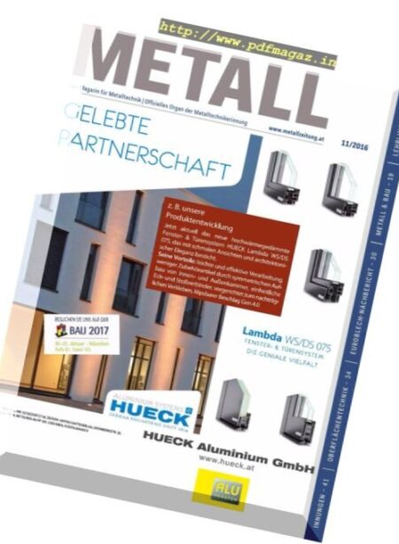 Metall – November 2016 Cover