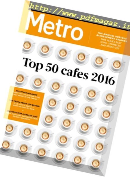 Metro New Zealand – November-December 2016 Cover