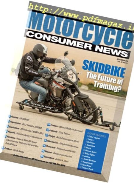 Motorcycle Consumer News – November 2016 Cover